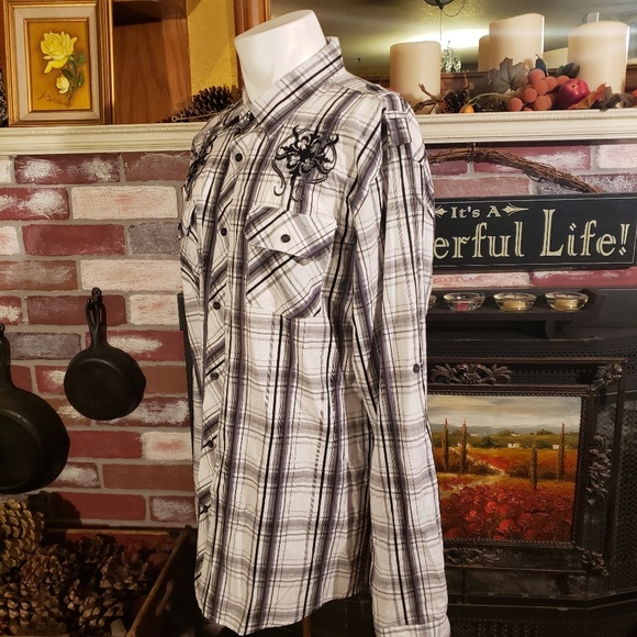 EIGHTY EIGHT PLATINUM 100% COTTON PLAID SHIRT XXL - Picture 5 of 7